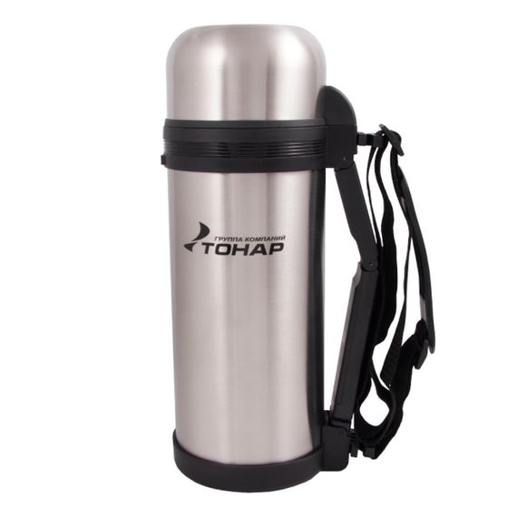 Термос TONAR 1500ML HS.TM-012 (дополн.пласт.чашка, скл.ручка, ремень)
