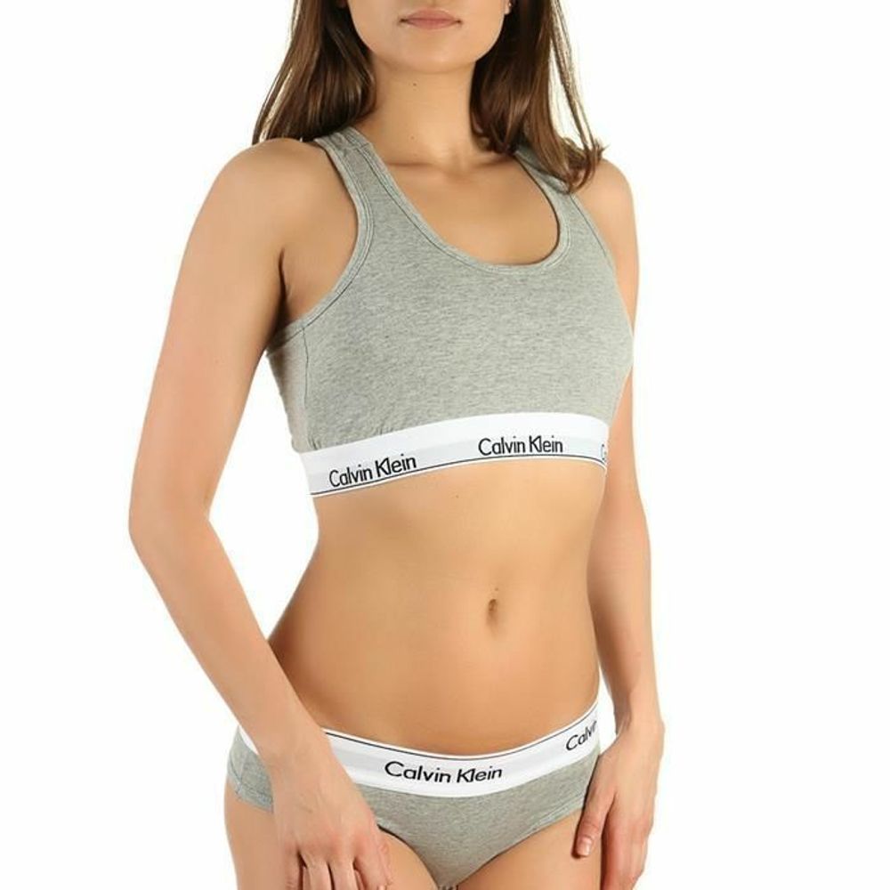 Женский комплект серый топ и стринги Calvin Klein Women Grey