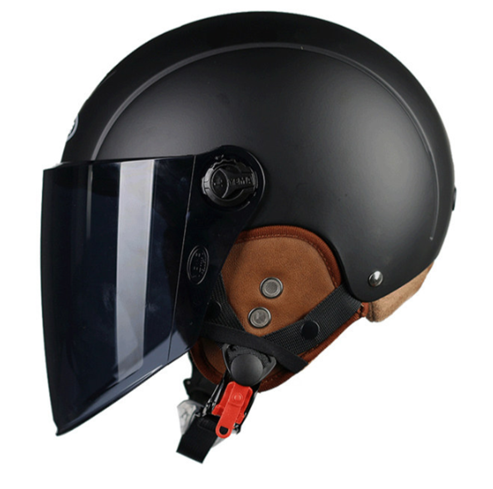 шлем открытый YEMA 9 чёрный матовый 3XL (две линзы)