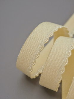 Резинка отделочная сливочное масло ажурная ширина 12 мм с учетом фестона