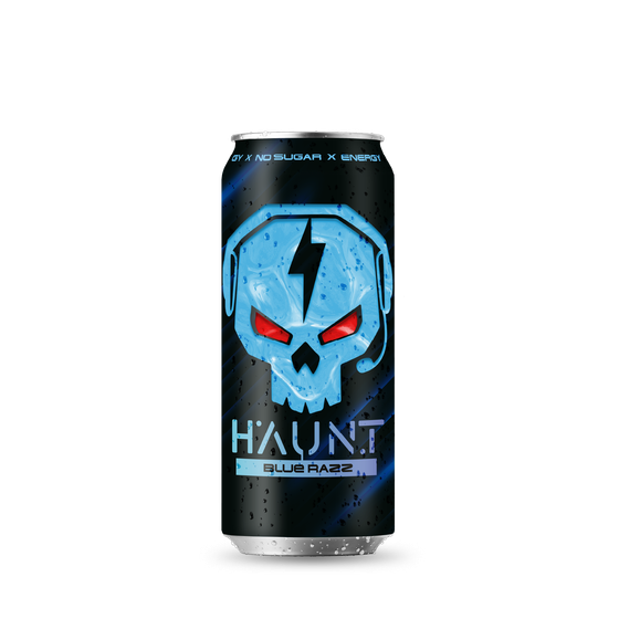 Тонизирующий напиток HAUNT Голубая Малина ж/б  0,450л х 12шт  АТ