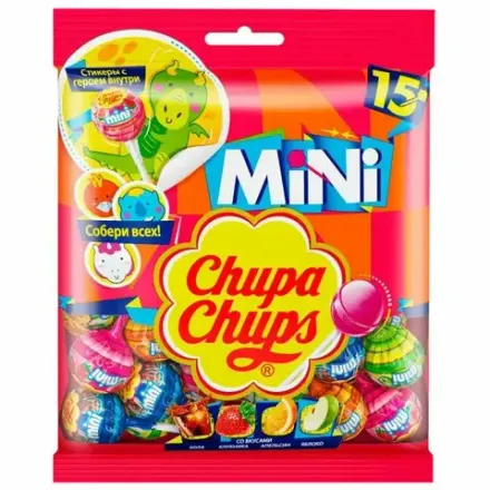 Леденцы Chupa Chups мини Ассорти 6гр (10) в пакете 60гр