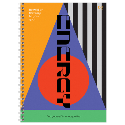 Тетрадь 160л., А4 клетка на гребне BG "Energy", глянцевая ламинация, твердая обложка