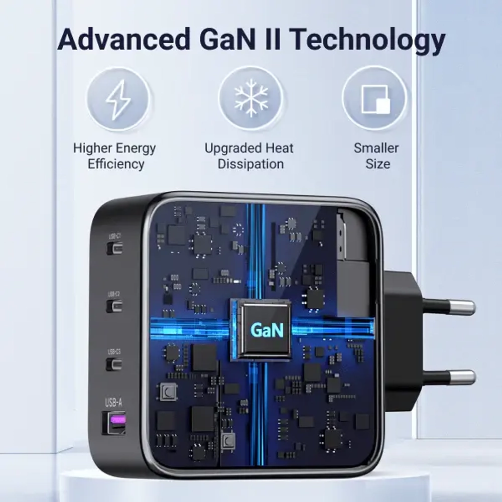 Зарядное устройство 3xUSB C+1xUSB, 100W Gan X, UGREEN 40747