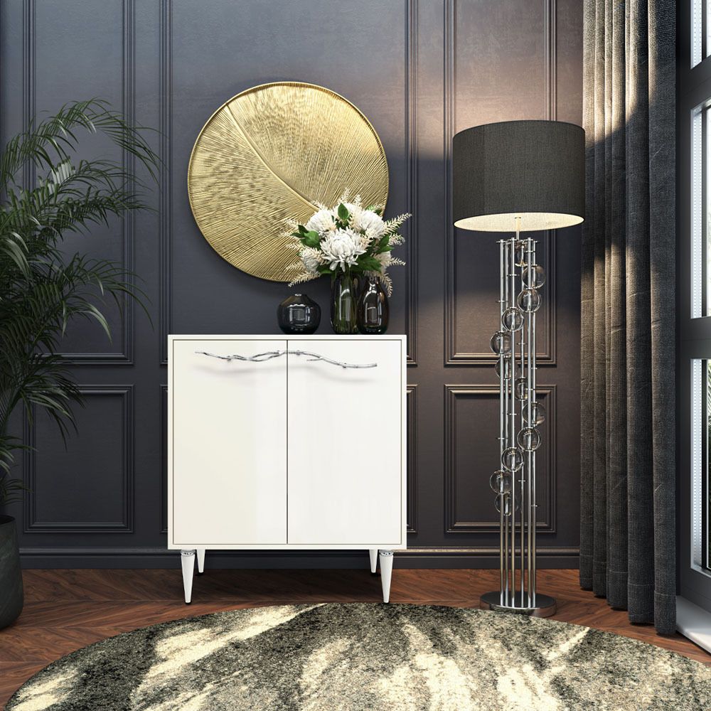 Комод Арт Колор Классик Сильвер с 2 полками Кремовый белый