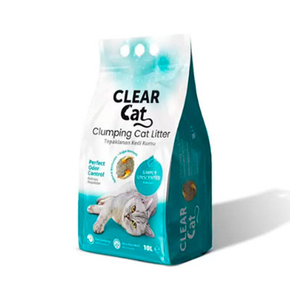 CLEARCAT Наполнитель бентонитовый комкующийся натуральный без ароматизатора 10л