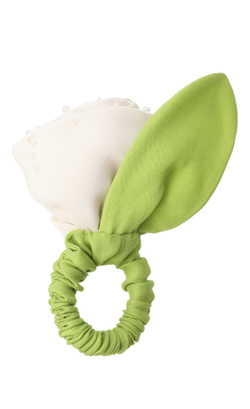 Резинка-роза белая с декором