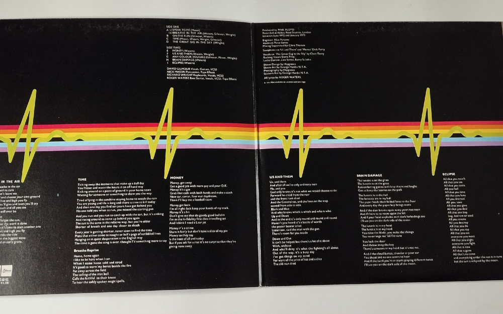 Винтажная виниловая пластинка LP Pink Floyd The Dark Side Of The Moon (Japan 1973) (No Obi) (Full Kit) 1 Press Blue Triangle