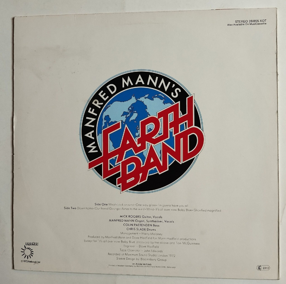 Винтажная виниловая пластинка LP Manfred Mann Earth Band Glorified Magnified (Germany 1977)