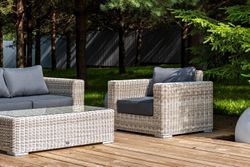 "Боно" лаунж-зона из искусственного ротанга, цвет бежевый