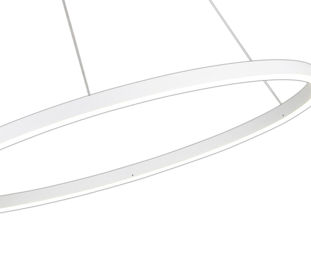 Подвес Тор белый d100 h150 Led 56W (4000K) 2 вида крепления, диммируемый, с пультом ДУ