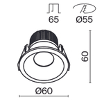 Встраиваемый светодиодный светильник Maytoni Zoom DL034-01-06W4K-D-B