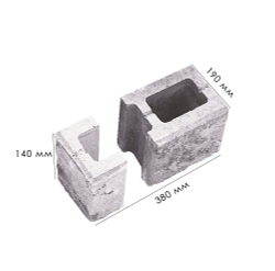 Блок для простенков пустотелый стеновой финишный (комплект) СКЦ(т)-18/1Л100кол; СКЦ(Т)-18/2Л100кол Искусственный камень Доломит