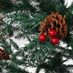 Ёлка «Морозное утро» 180 см, ПВХ с шишками, ягодами и белым инеем (490 веток)