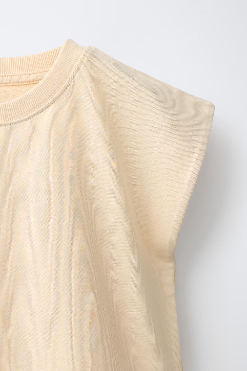 ZARA ОДНОТОННАЯ ФУТБОЛКА HEAVY WEIGHT, ЭКРЮ