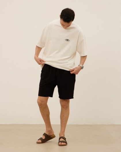 Шорты мужские, из двухнитки, черные