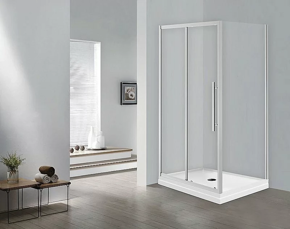 Душевой уголок Esbano Flex ESOGF108PSC 100х80 стекло прозрачное/профиль хром