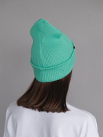 Шапка вязаная зимняя МУЛА (Лазурь)