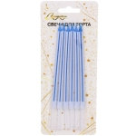 Свечи в торт «Праздничное настроение» 6 шт. 10,5 см, синий