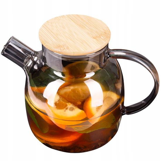Стеклянный заварочный чайник 1500 мл. Kamille KM 9029M с бамбуковой крышкой