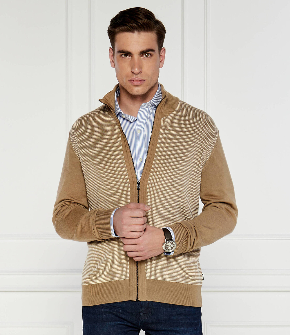 Хлопковый свитер h-daveto BOSS BLACK - бежевый(50519621)