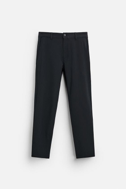 ZARA БРЮКИ КОМФОРТНОЙ ПОСАДКИ ИЗ РЕЛЬЕФНОЙ ТКАНИ, МОРСКОЙ СИНИЙ