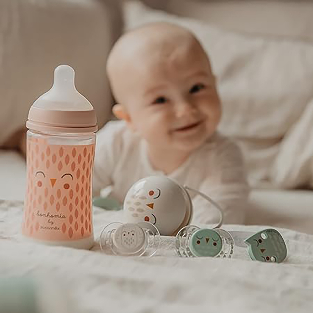 Клипса с цепочкой для пустышки Suavinex Bonhomia серый