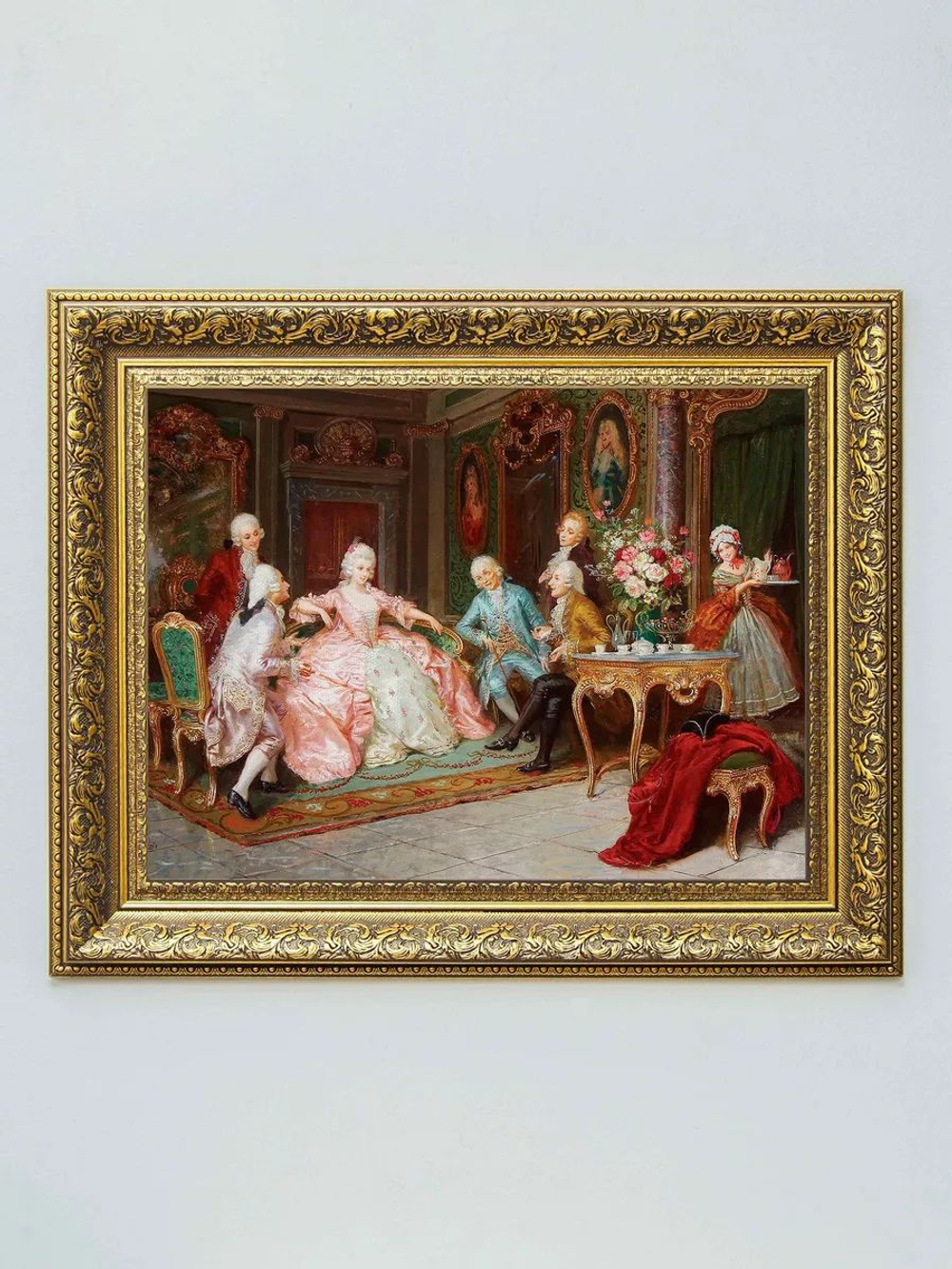 Картина на стену для интерьера на холсте "Золотой век" в классической раме 41*51 см