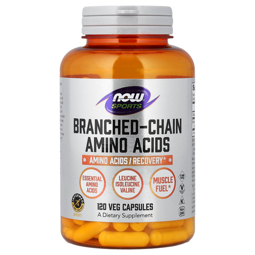 NOW Foods, Sports, аминокислоты с разветвленной цепью, 120 растительных капсул (650 мг в 1 капсуле)