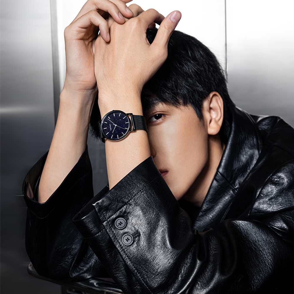 BENKEN Quartz Movement Watch Men"s Watches Black Dial Waterproof