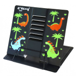 Подставка для книг Yalong, 190х210 мм, "Динозаврики", регулируемый угол наклона, металл