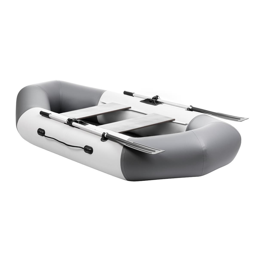 Лодка надувная для рыбалки Тонар Бриз 190 с веслами серый