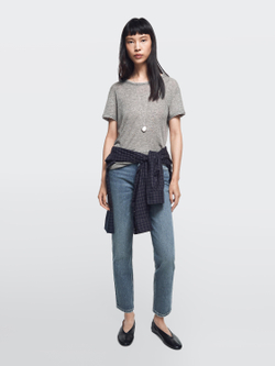 Massimo Dutti Джинсы средней посадки, укороченные, облегающего кроя, средне-синий