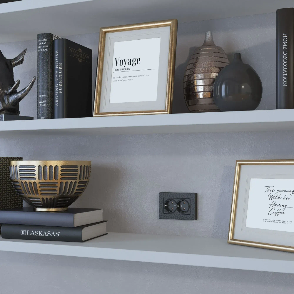 Рамка для двойной розетки Hammer (черный) W0082408