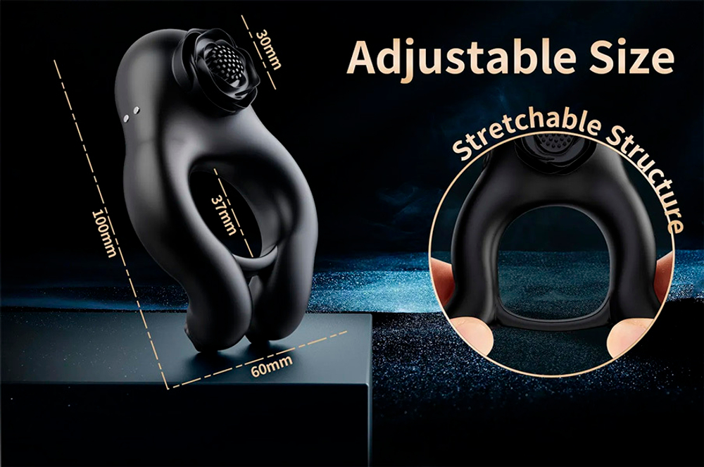 Черное эрекционное кольцо 4,2см с пультом ДУ BeYourLover Abe BJ558A