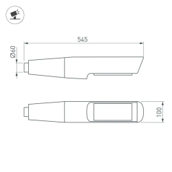 Светильник OXOR-NOXT-EMP-545x100-35W Day4000 (BK, 120 deg, 230V) IP65 (Arlight, -) 052479