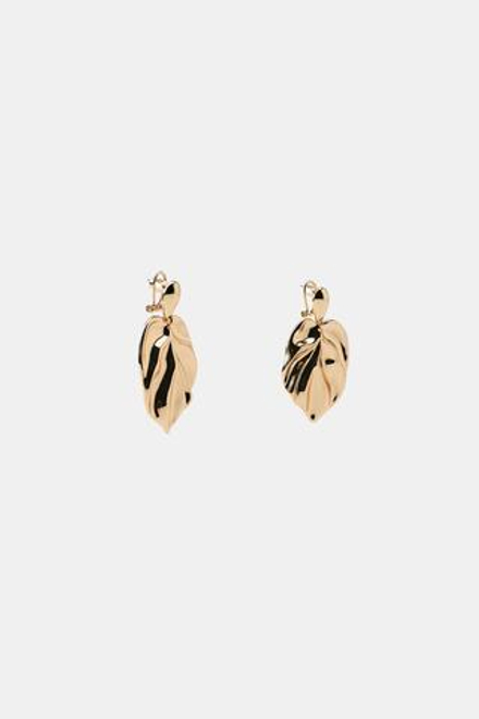 ZARA КРУПНЫЕ МЕТАЛЛИЧЕСКИЕ СЕРЬГИ-ЛИСТЬЯ, ЗОЛОТИСТЫЙ