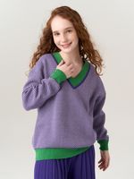 Джемпер для девочки AT954 сиренево-зеленый