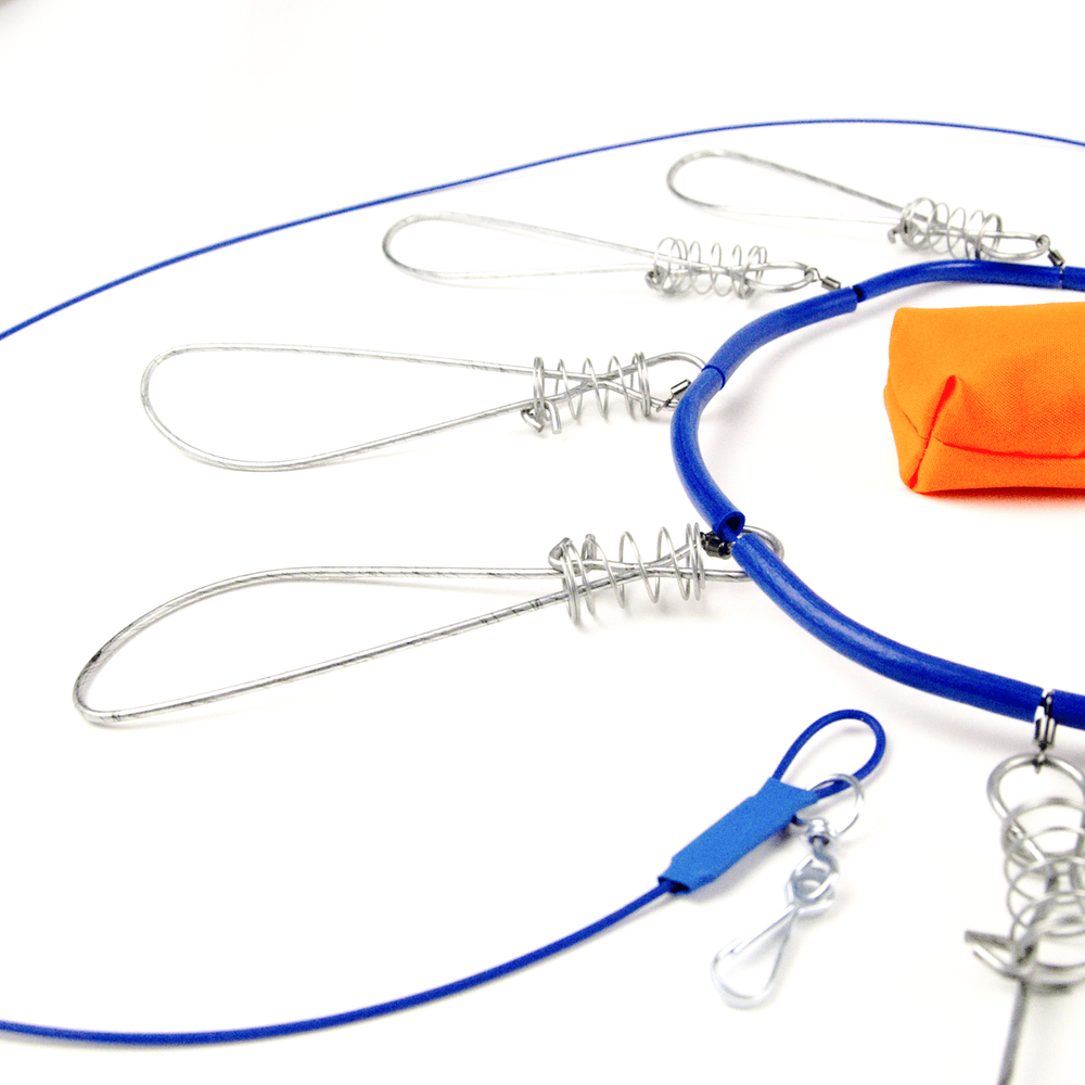 Кукан металлический (трос) с поплавком Три Кита, 9-ти карабиновый