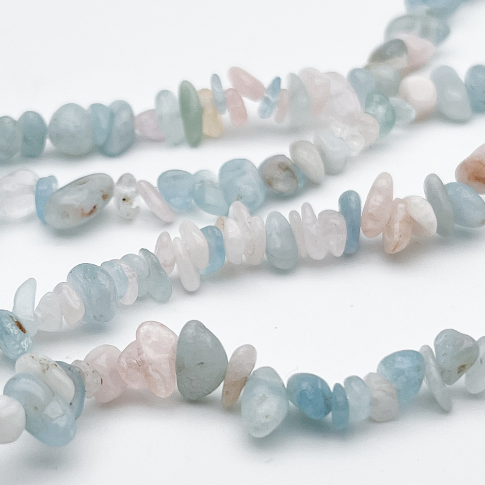 Берилл бусины, крошка 4-8 мм, цена за нить 38 см