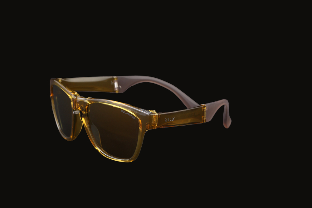 Спортивные очки HILX Unfold Shiny Crystal Yellow / Gold Polarized Lens