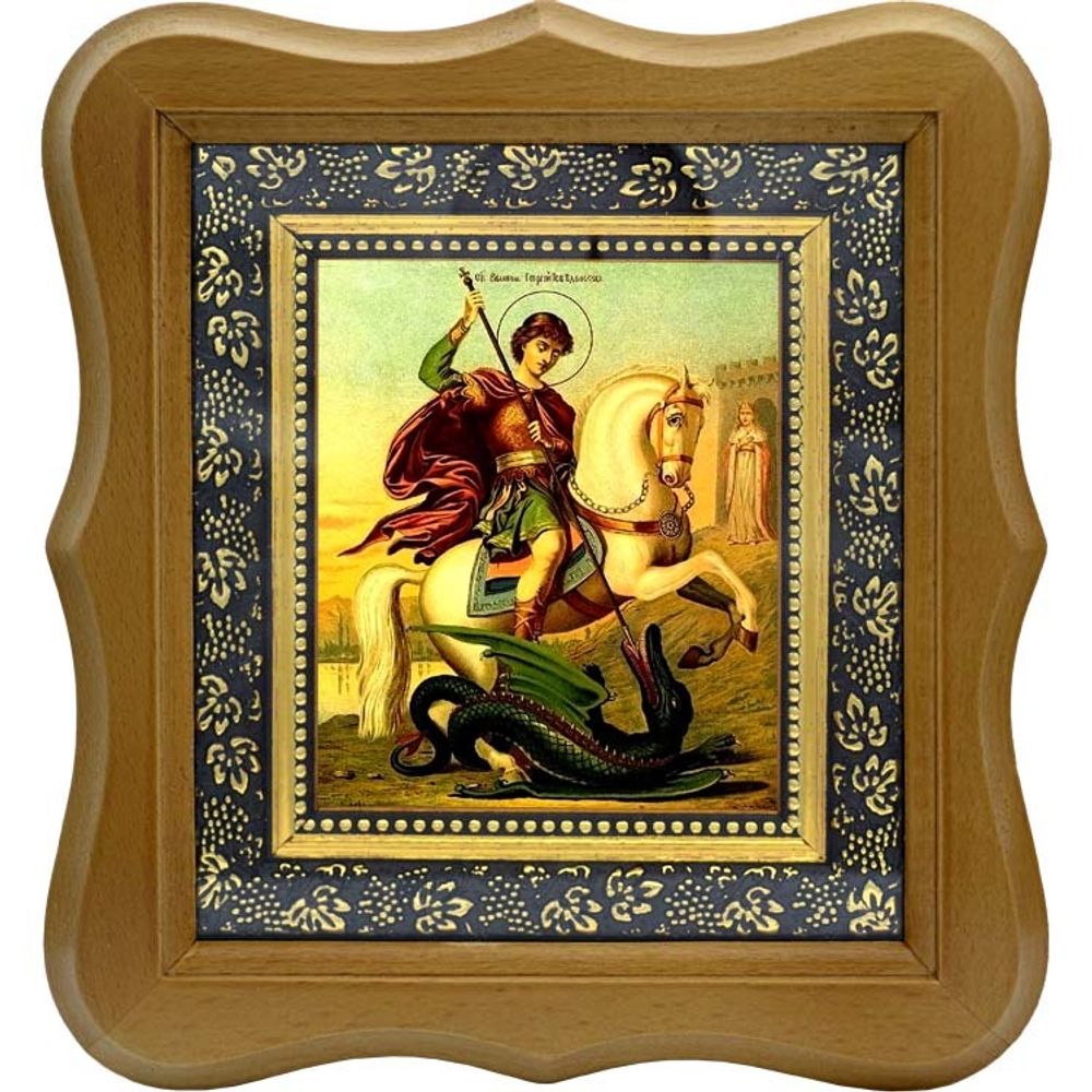 Святой Георгий Победоносец (Чудо о змие). Икона на холсте.