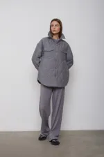 Куртка-рубашка Alexandra Talalay стёганая AW015 серая