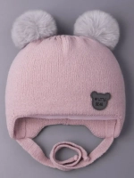 Шапка для девочки зимняя вязаная с ушками