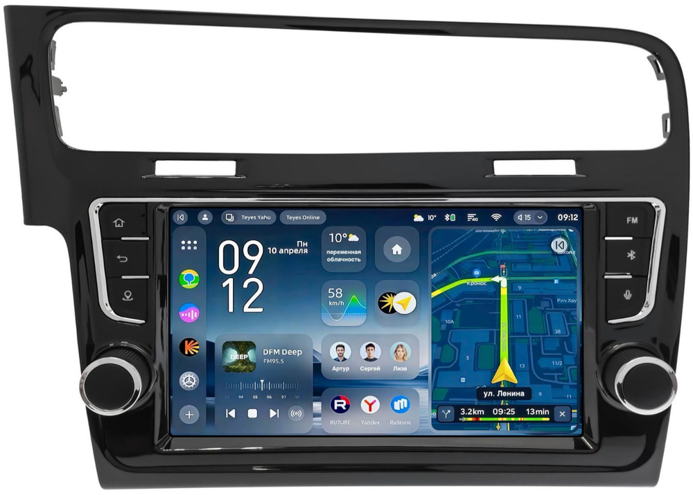 Магнитола для Volkswagen Golf 7 2012-2020 (рамка с крутилками и кнопками) - Teyes CC4-PRO монитор 9.5" 2K QLED на Android 13, Snapdragon 778G, AI, CarPlay, DSP, 4G SIM-слот