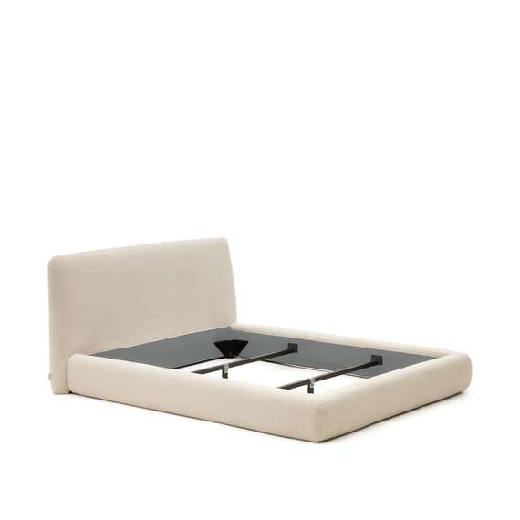 Кровать Martina со съемным чехлом из бежевого букле под матрас 180х200 см