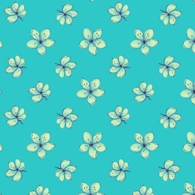 Цветы на бирюзовом