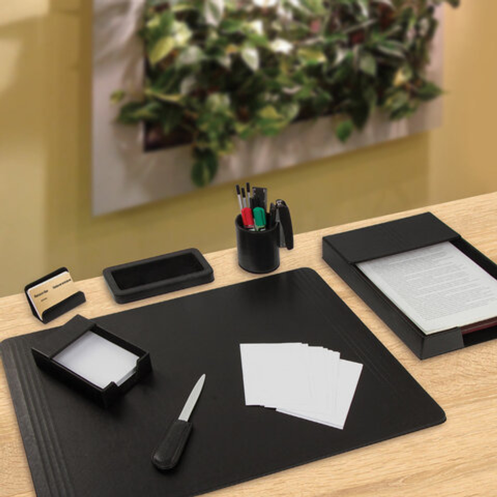 Набор настольный GALANT из экокожи, 7 предметов, под гладкую кожу, черный, 232279