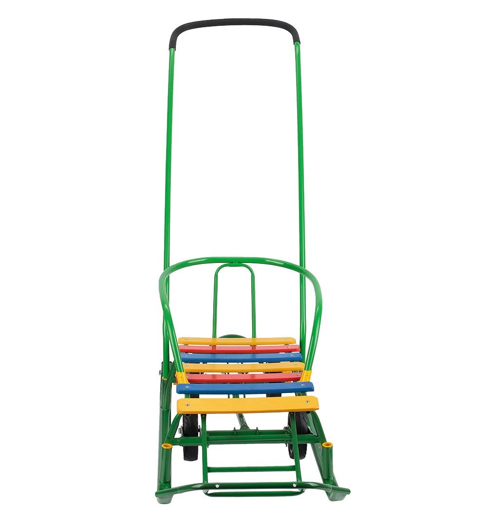 Санки "Мишутка 1 универсал" с механизмом выдвижных колесных шасси Зеленая рама, разноцв МУС-1 Galaxy