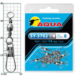 Карабин с вертлюгом для рыбалки SY-3702 №12 (упк. 8 шт.)